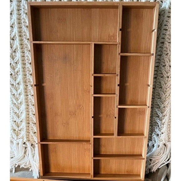 Bamboo Drawer Organizer Up to 11 Compartments (Bx 6) - Picture 1 of 10